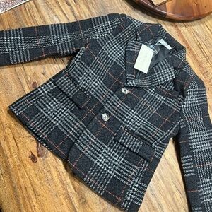 NEW GIRLS Trish scully Stylish Plaid Blazer Jacket
